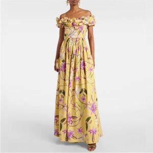 AGUA BY AGUA BENDITA Colombian Tropical Espliego Mutisia Floral Dress